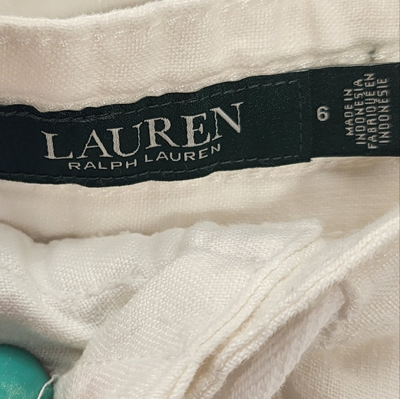 Ralph Lauren, White Linen, wide leg pants. Size 6 - Picture 7 of 9